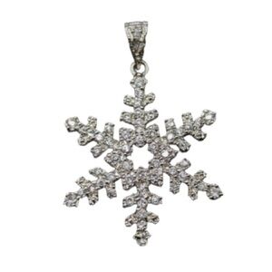 Elegant Sterling Silver Moissanite Diamond Snowflake Pendant